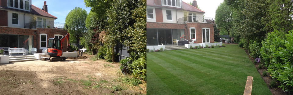 Full Relandscaping, London by Taplow Turfing